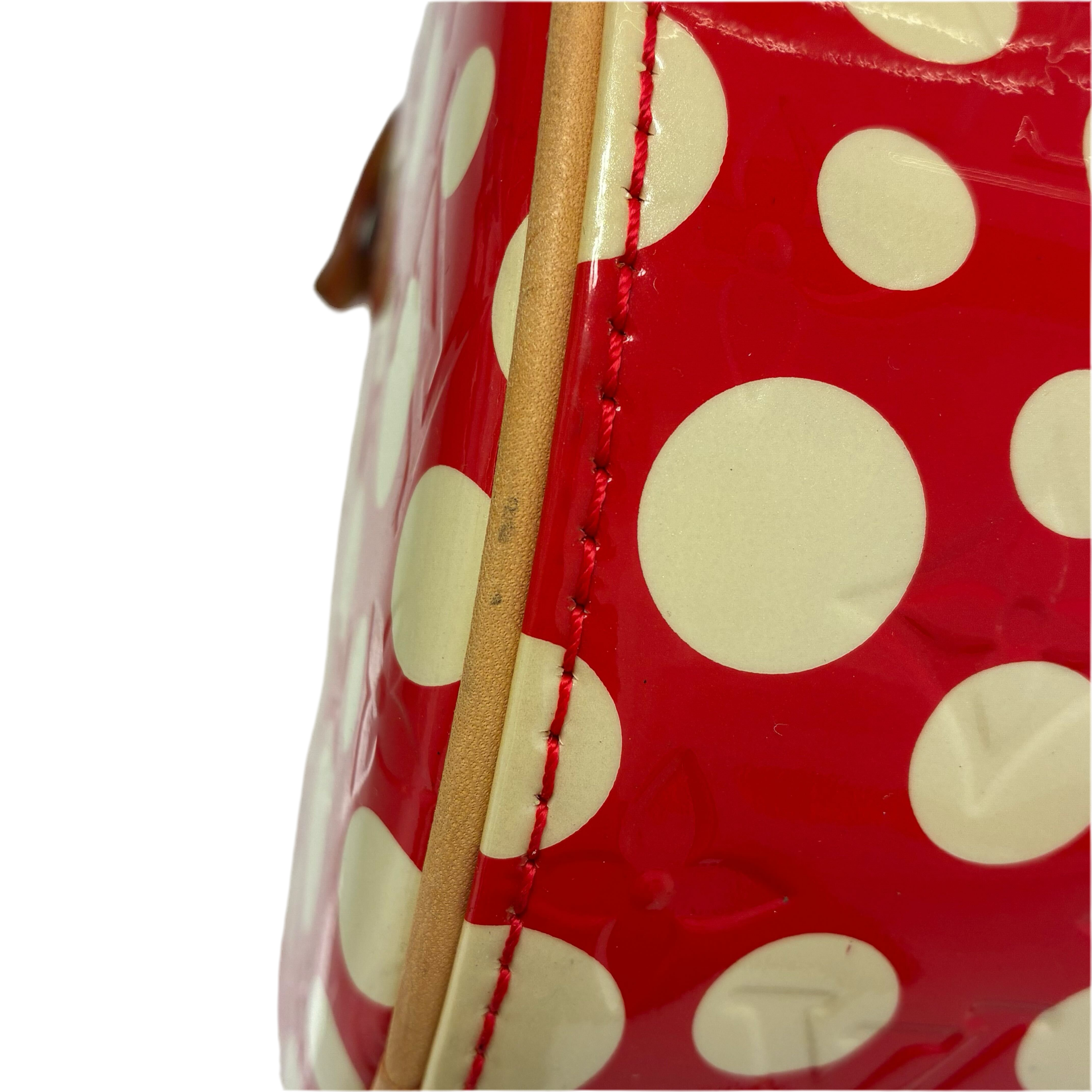 Louis Vuitton 2012 Red Vernis Dot Infinity Papillon Handbag M91425