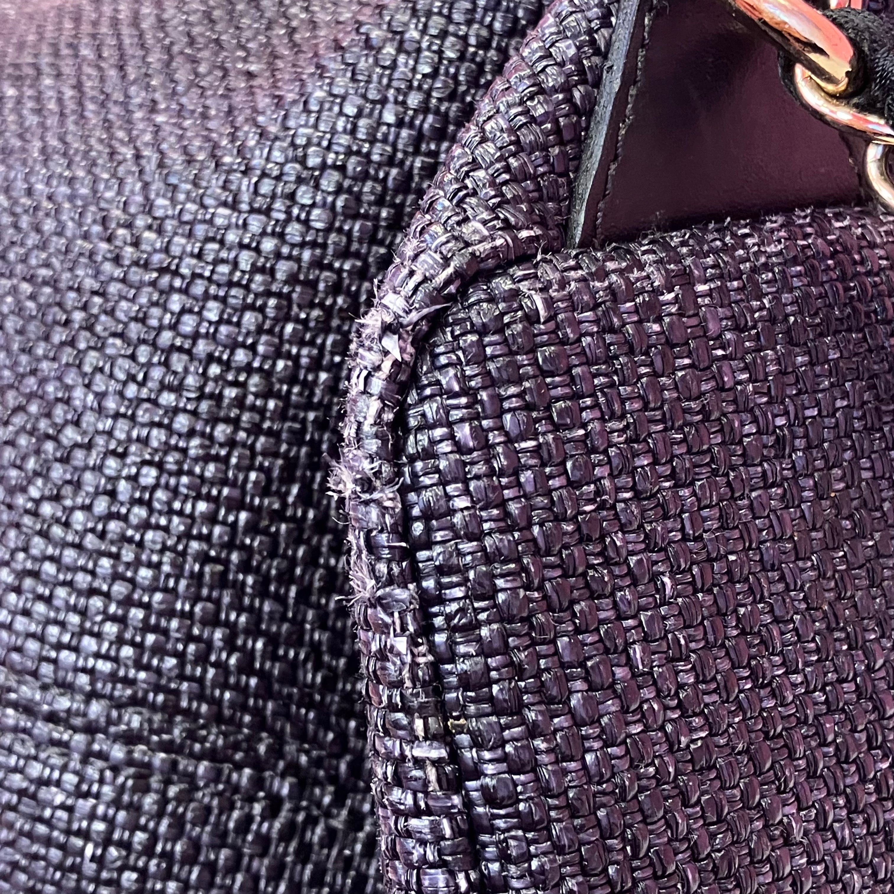 Chanel 2019 Black Straw Deauville Bucket Backpack
