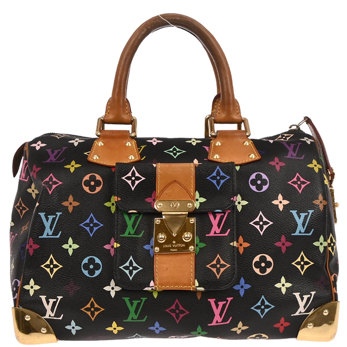 Louis Vuitton Black Monogram Multicolor Speedy 30 Handbag M92642