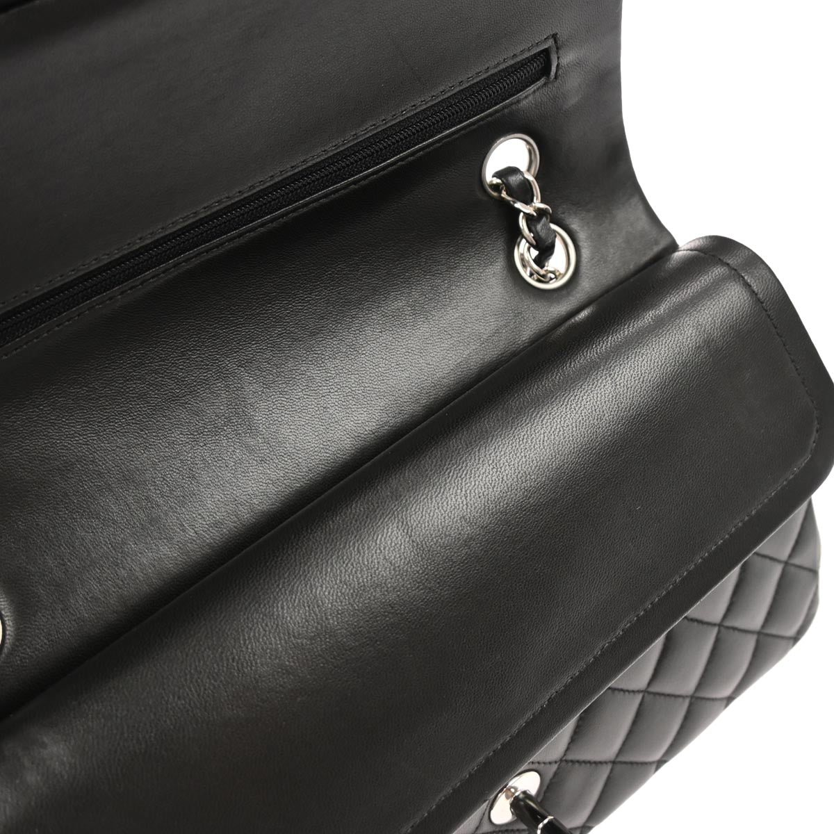 Chanel 2013-2014 Black Lambskin Medium Classic Double Flap Shoulder Bag