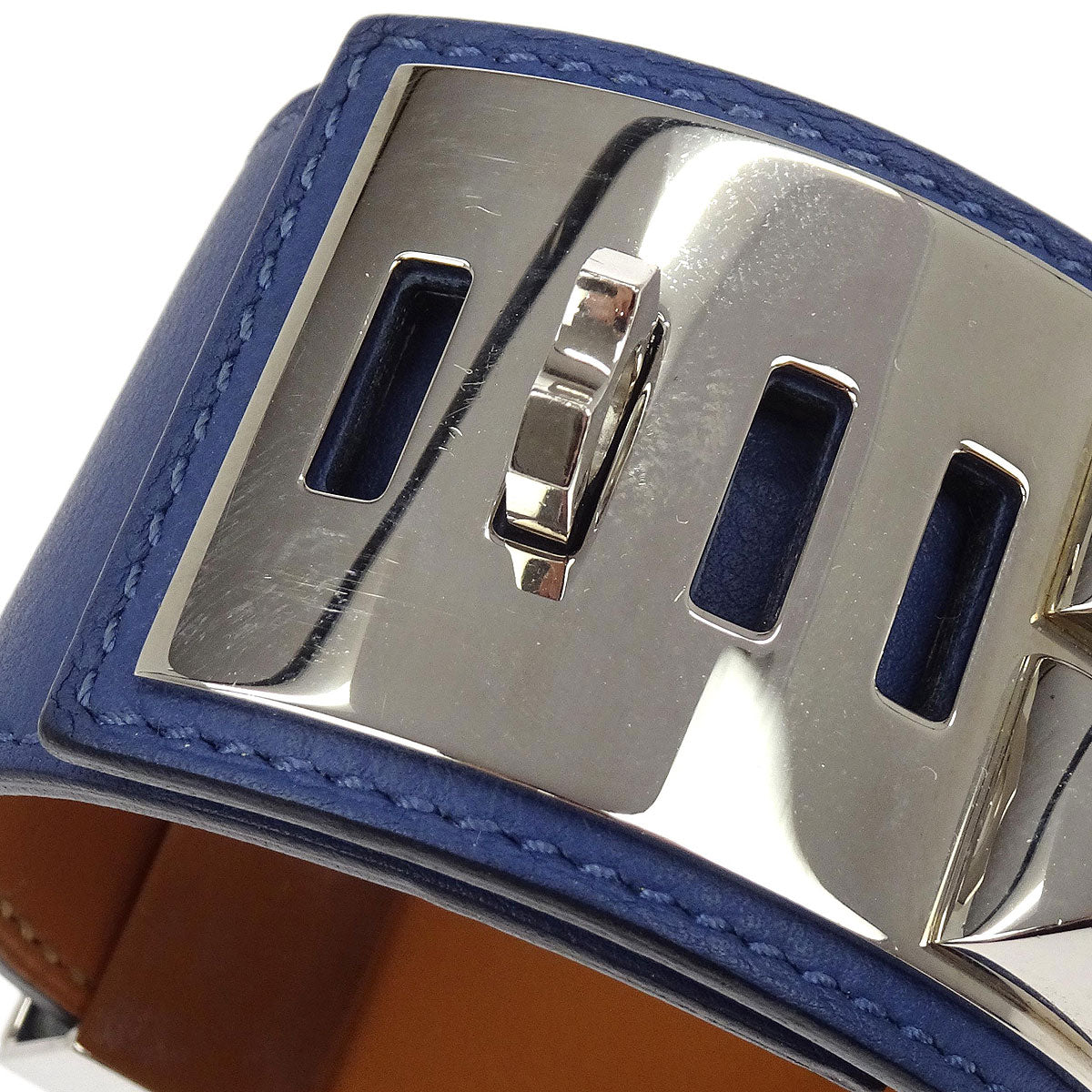 Hermes Blue Encre Swift Collier De Chien Bangle