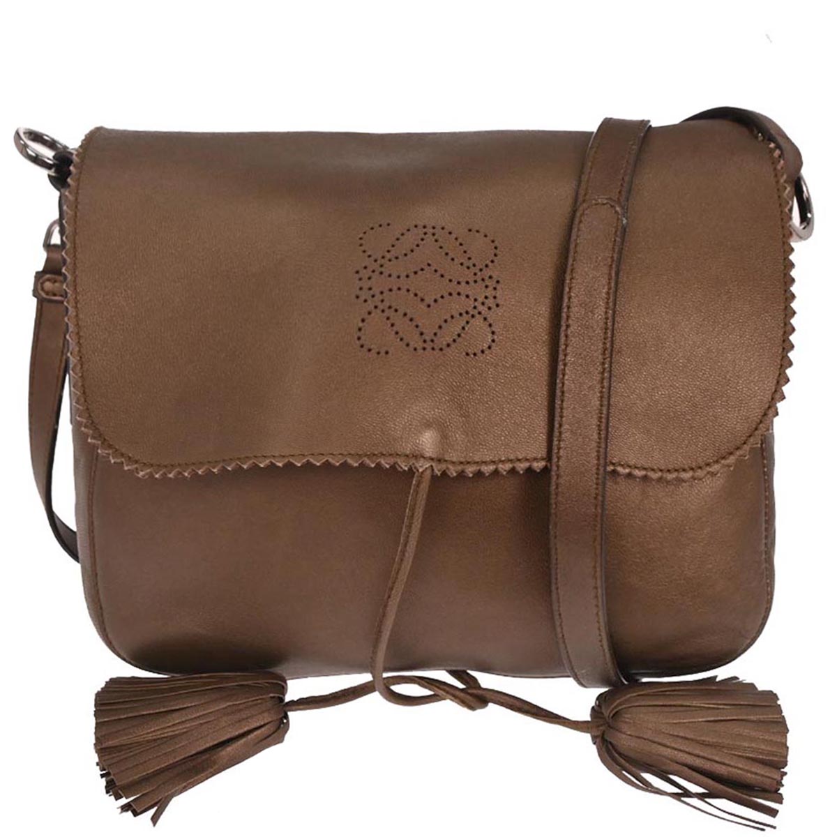 Loewe Brown Sheepskin Flamenco Shoulder Bag