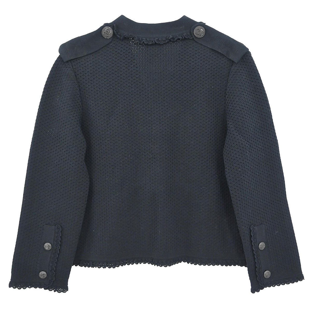 Chanel 2016 Single Breasted Collarless Jacket Black #36