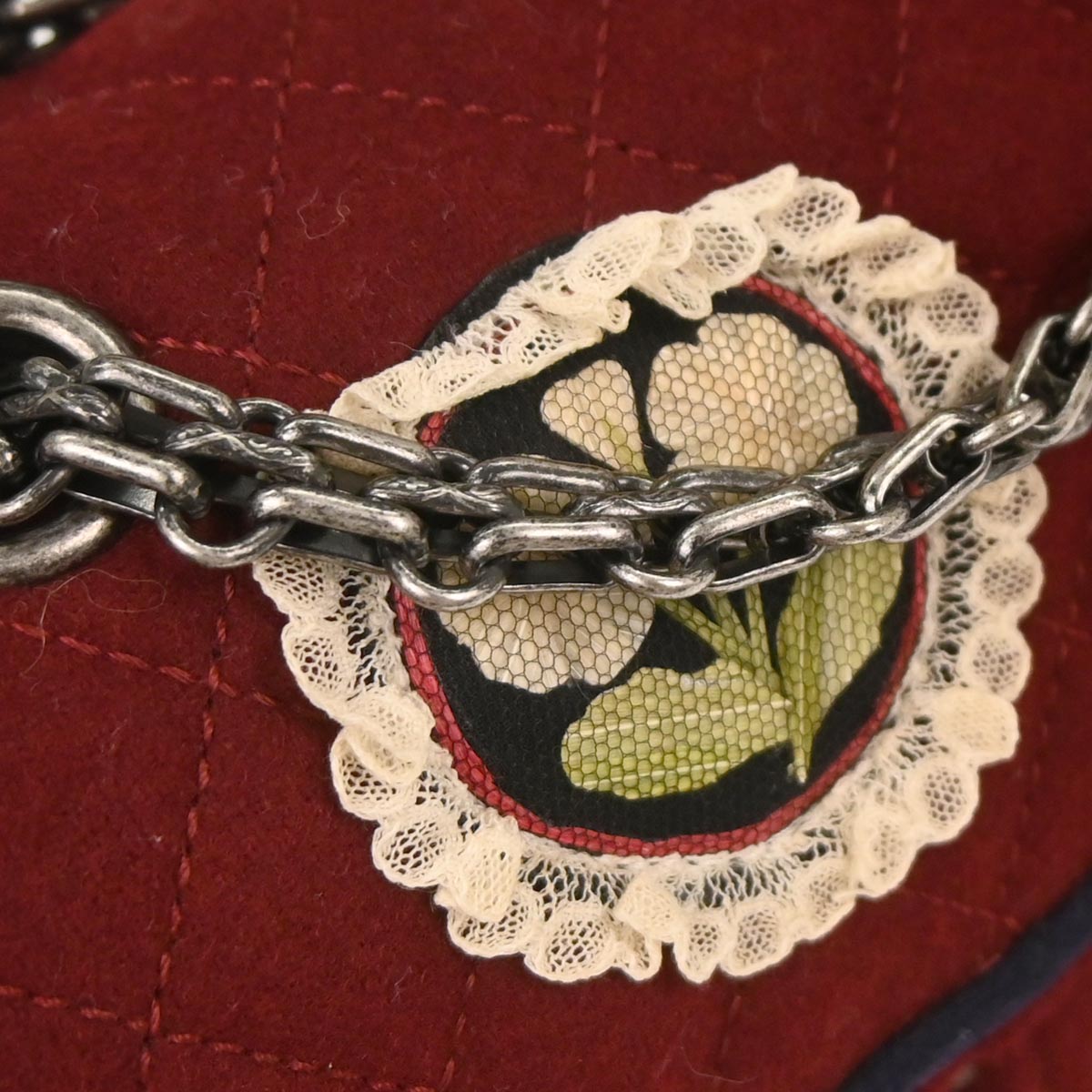 Chanel 2015-2016 Red Wool 2.55 Classic Double Flap Shoulder Bag