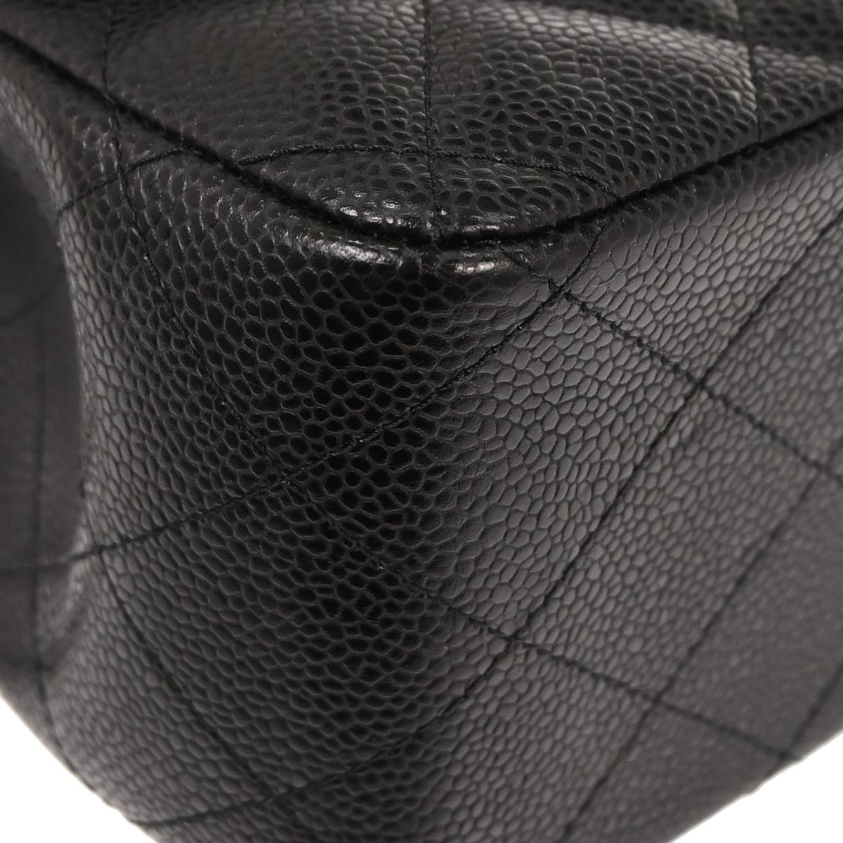 Chanel 2016-2017 Black Caviar Skin Jumbo Classic Double Flap Shoulder Bag