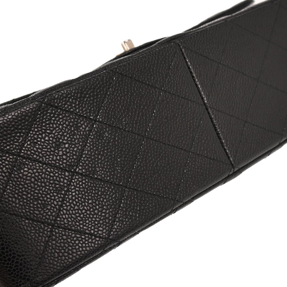 Chanel 2016-2017 Black Caviar Skin Jumbo Classic Double Flap Shoulder Bag