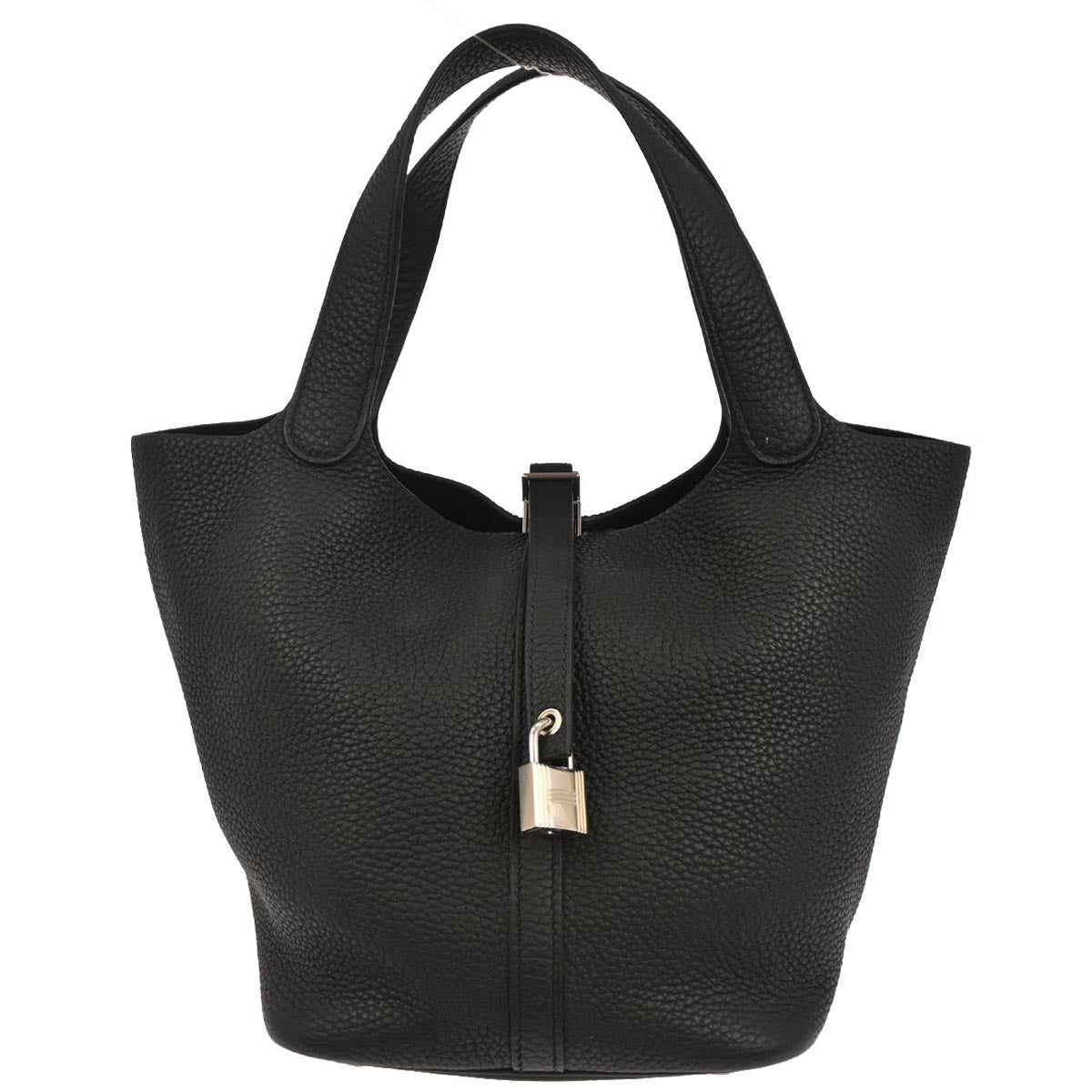 Hermes Black Taurillon Clemence Picotin Lock 22 MM Handbag