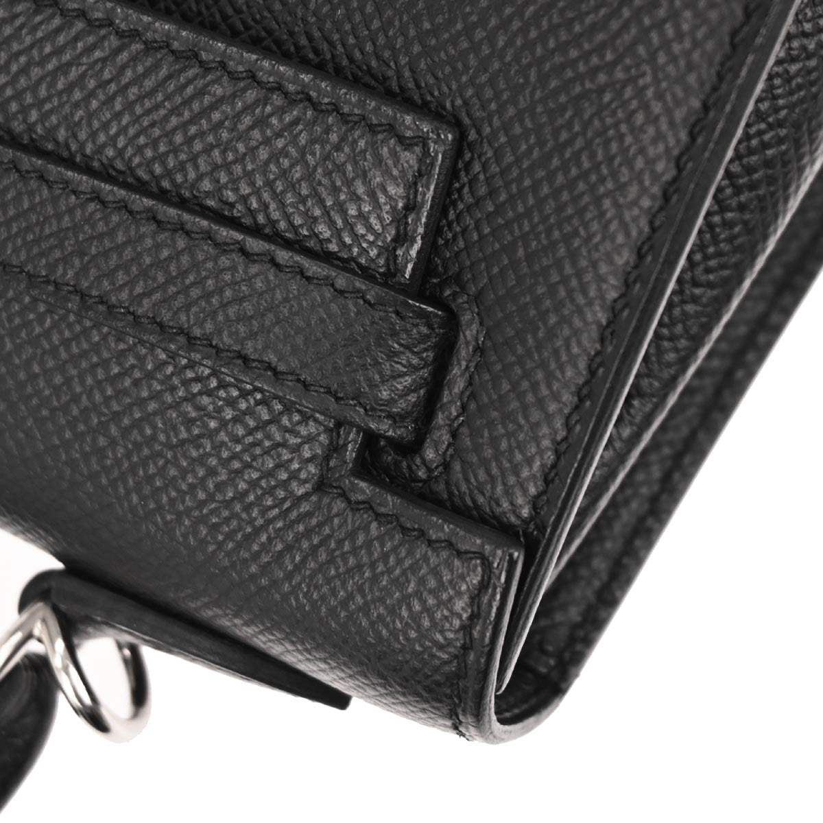 Hermes Black Epsom Kelly 25 Sellier 2way Shoulder Handbag