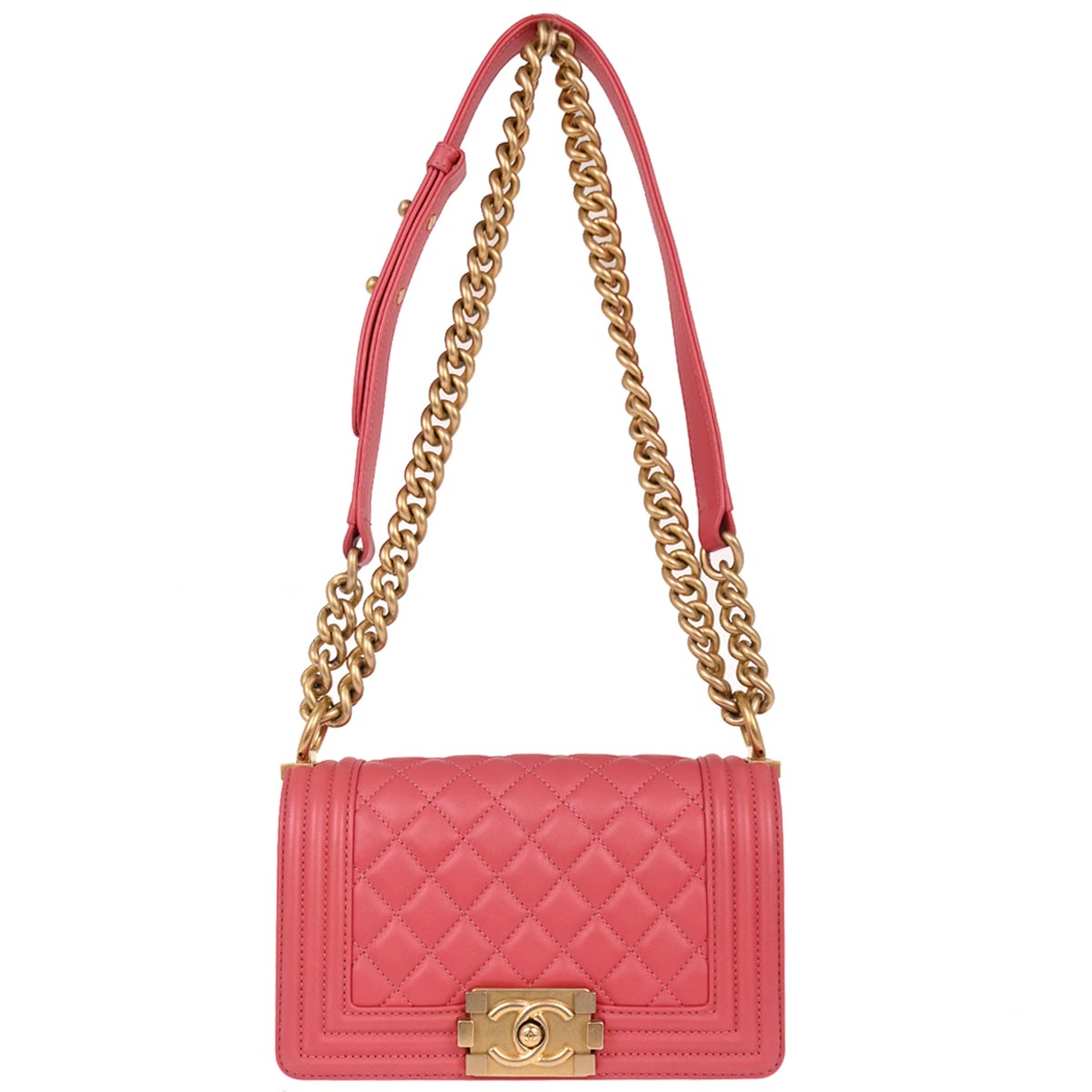 Boy Chanel 2019 Pink Lambskin Small Chain Shoulder Bag