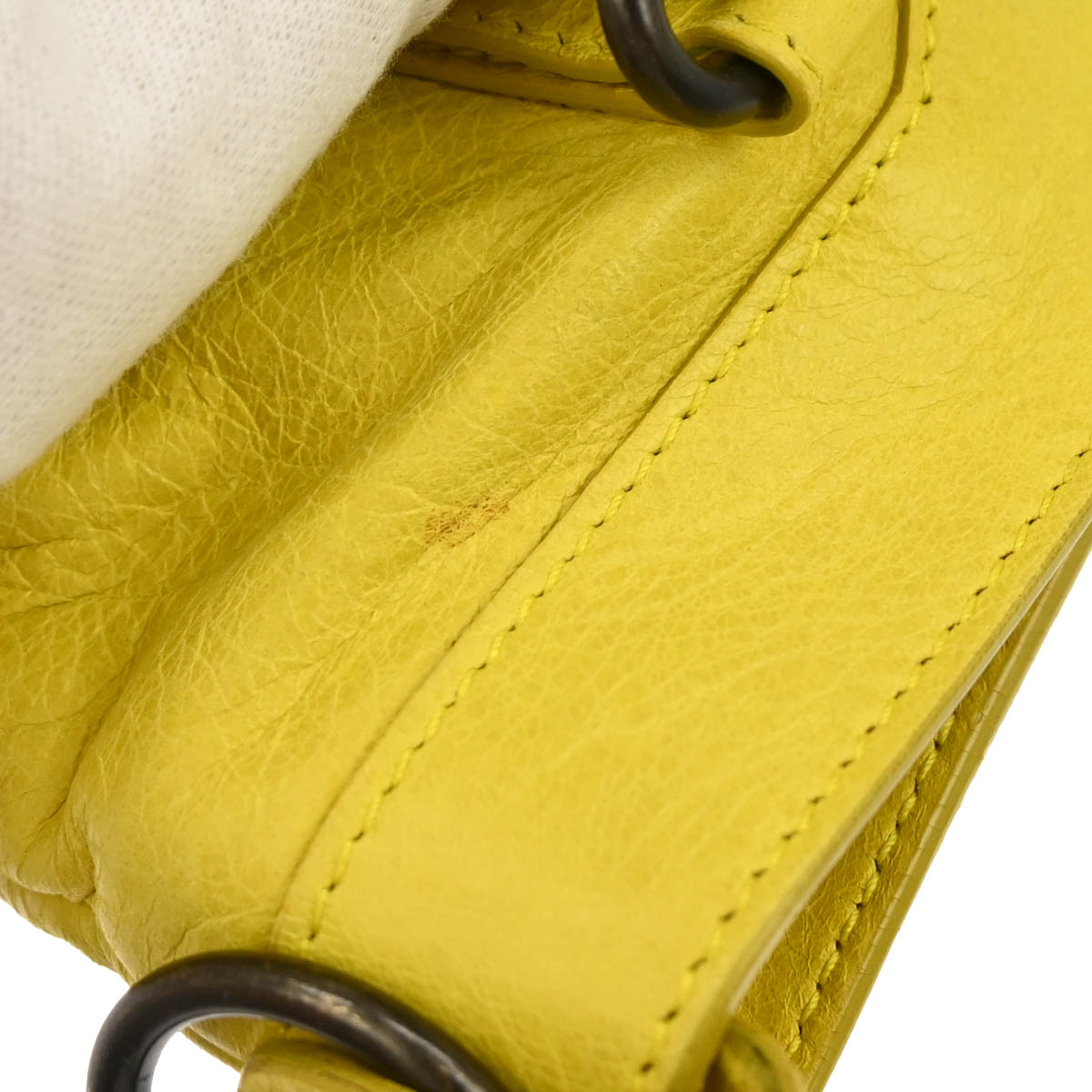 Balenciaga Yellow Lambkin The First 2way Shoulder Handbag