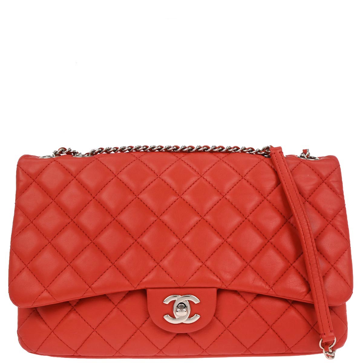 Chanel Red Lambskin Tender Touch Flap Shoulder Bag