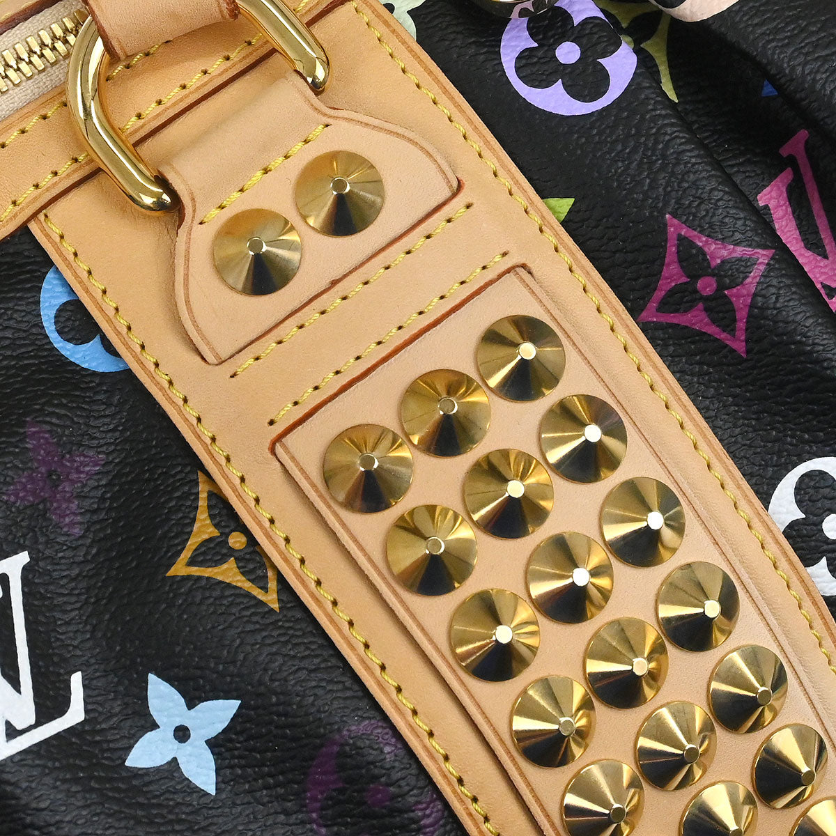 Louis Vuitton Black Multicolor Courtney MM Shoulder Handbag M45642