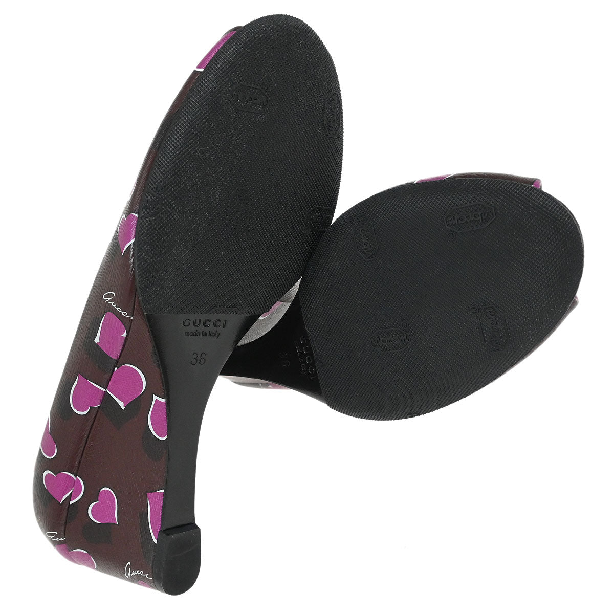 Gucci * Bordeaux Open Toe Pumps Shoes #36