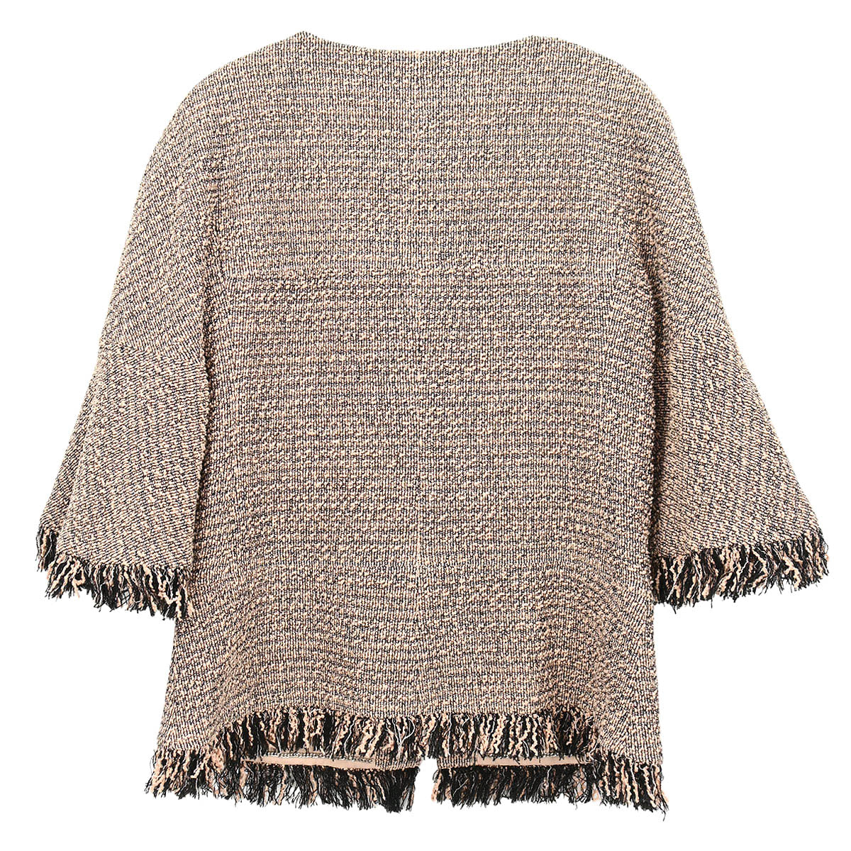 Chanel 2018 Single Breasted Collarless Tweed Jacket Pink #38