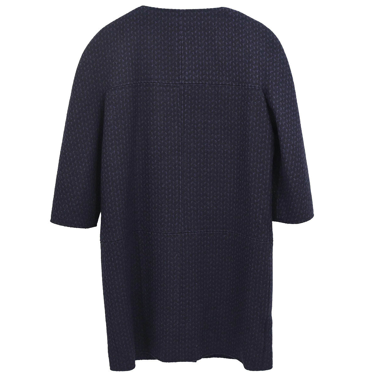 Chanel 2014-2015 Collarless Coat Navy #40