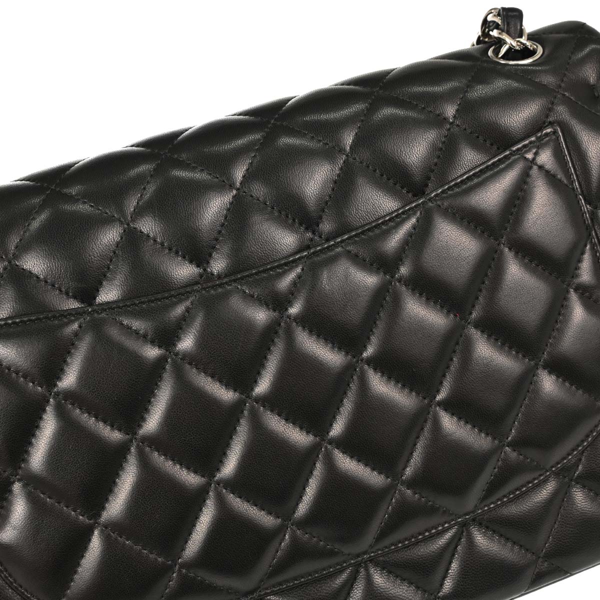 Chanel Black Lambskin Jumbo Classic Double Flap Shoulder Bag