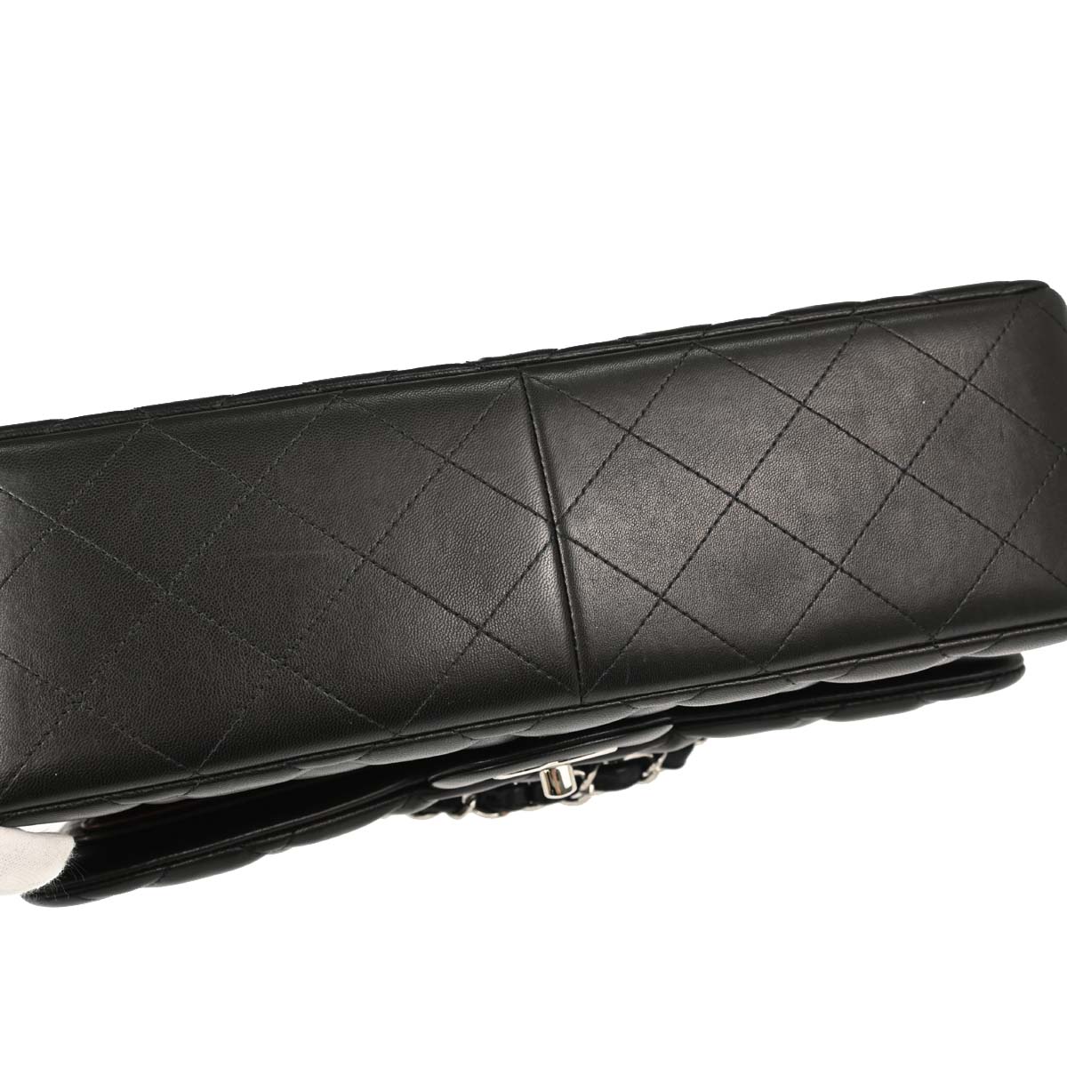 Chanel Black Lambskin Jumbo Classic Double Flap Shoulder Bag