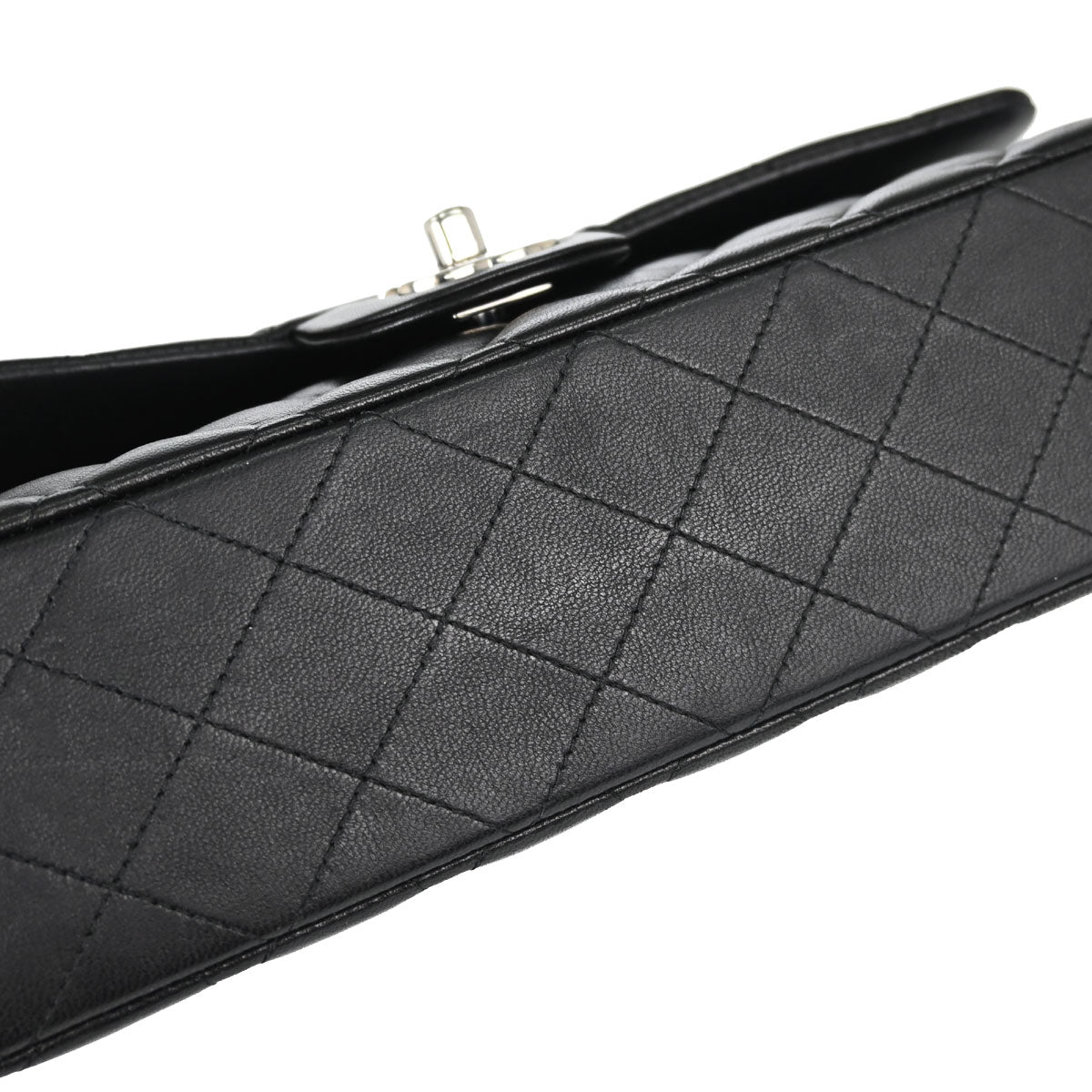 Chanel 2015-2016 Black Lambskin Medium Classic Double Flap Shoulder Bag