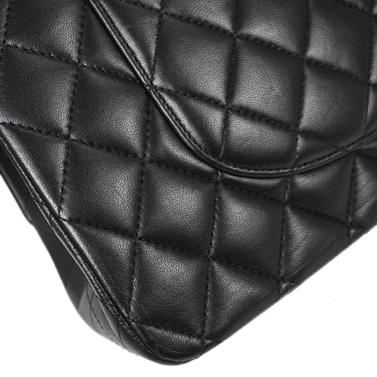 Chanel 2015-2016 Black Lambskin Medium Classic Double Flap Shoulder Bag