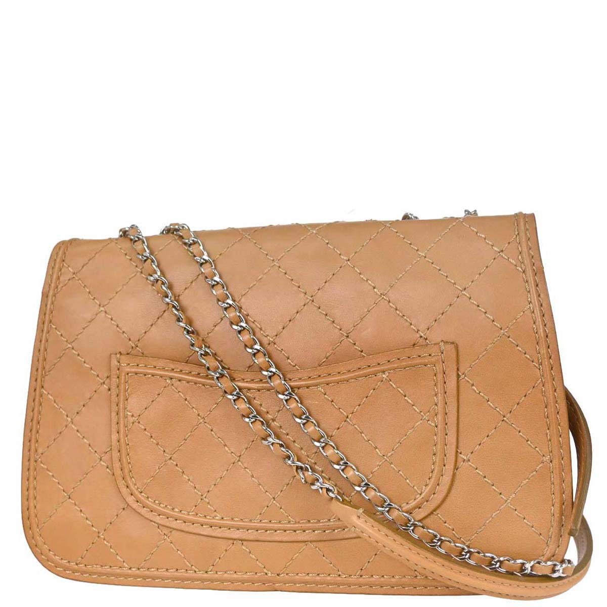 Chanel 2012-2013 Brown Calfskin Wild Stitch Shoulder Bag
