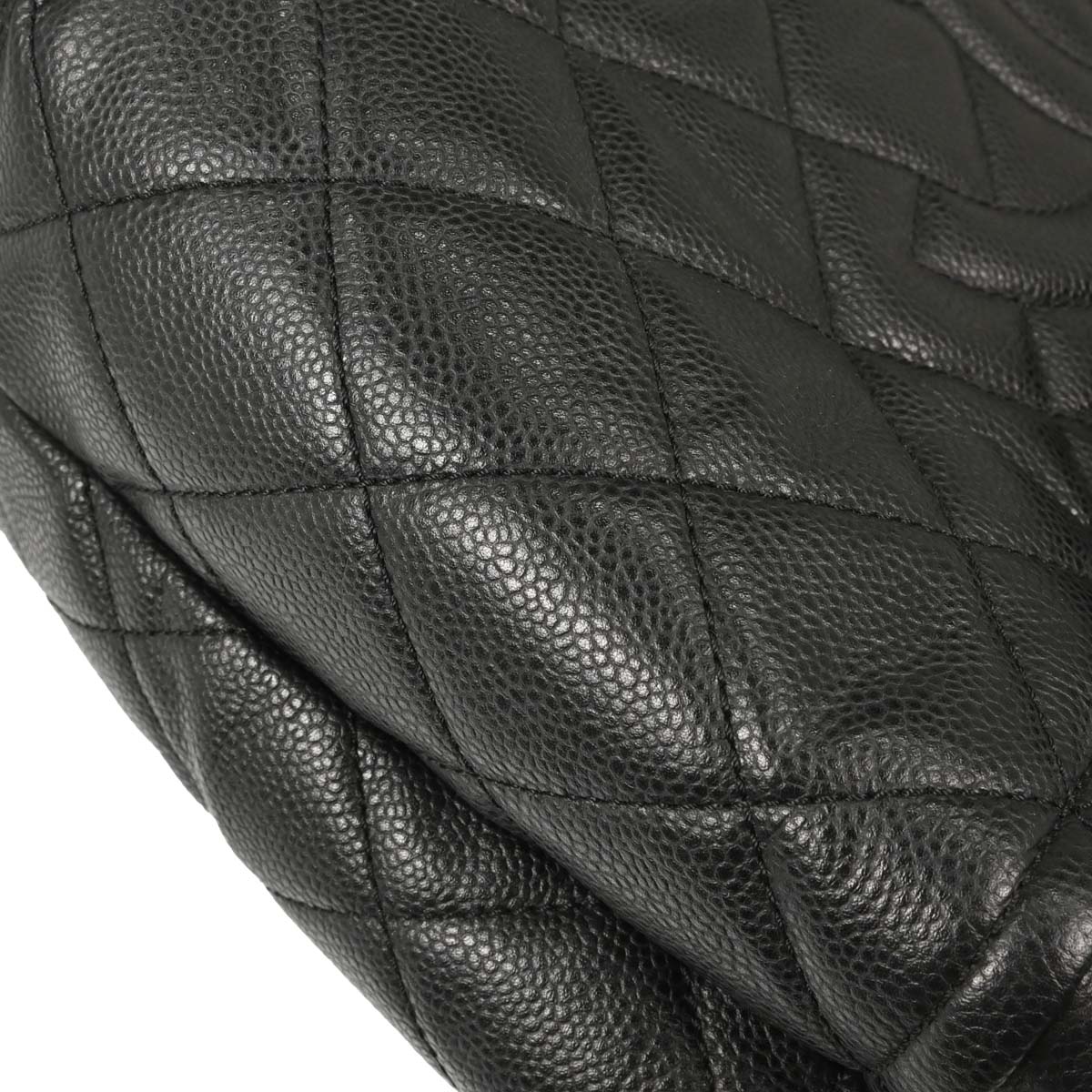 Chanel Black Caviar Skin Timeless Shopping Tote Chain Handbag