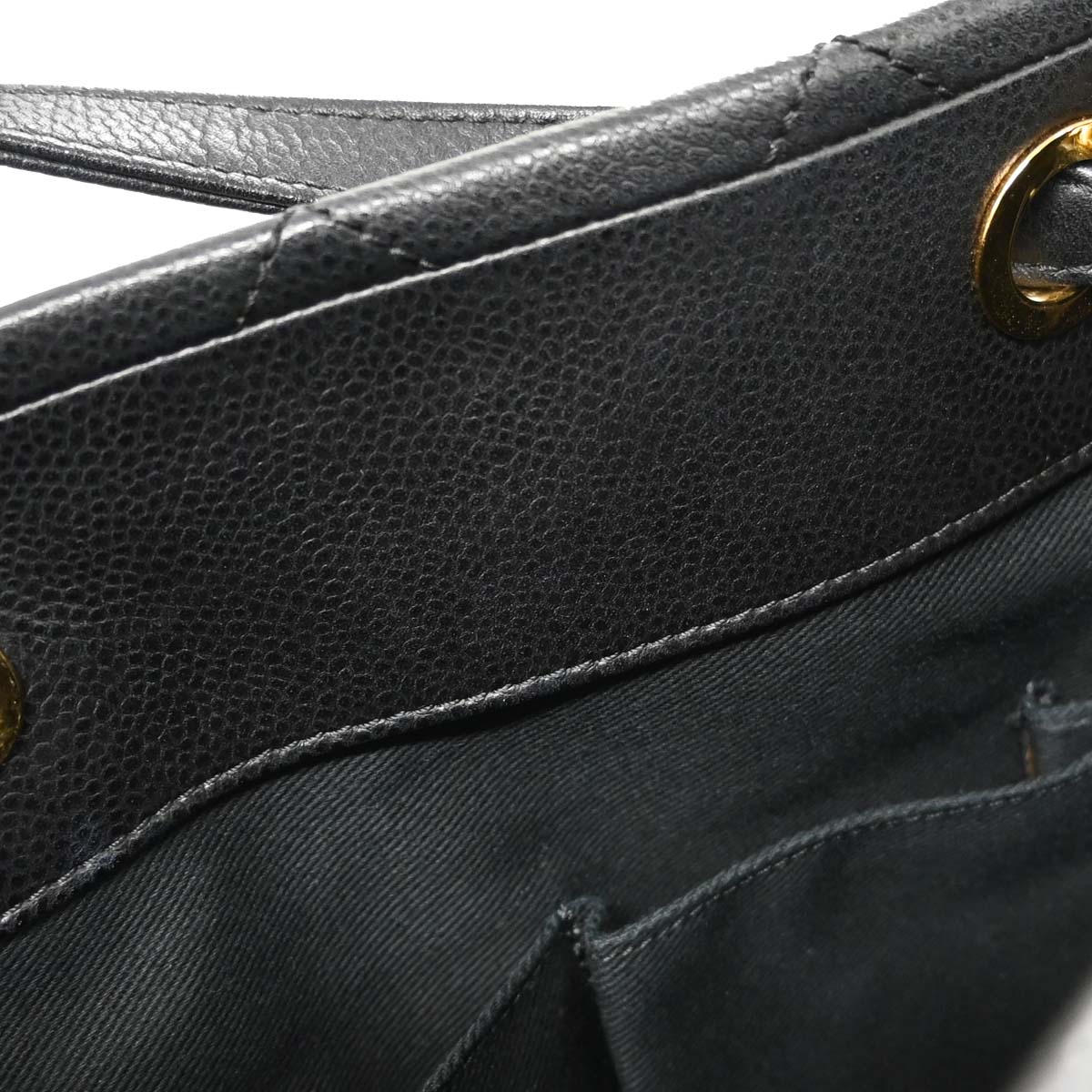 Chanel Black Caviar Skin Timeless Shopping Tote Chain Handbag