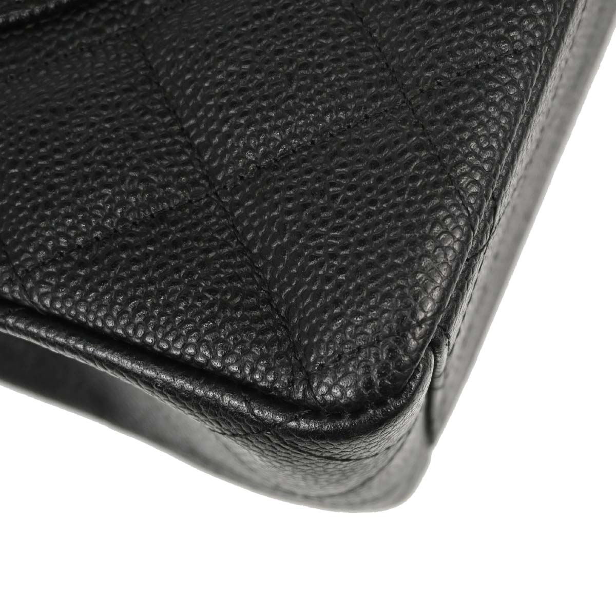 Chanel 2013-2014 Black Caviar Skin Maxi Classic Double Flap Shoulder Bag