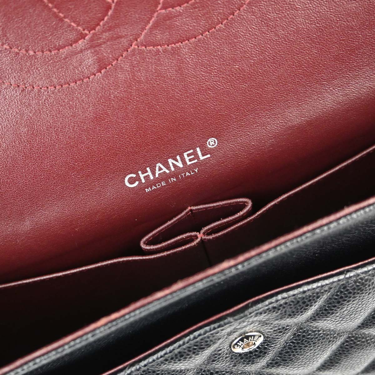 Chanel 2013-2014 Black Caviar Skin Maxi Classic Double Flap Shoulder Bag