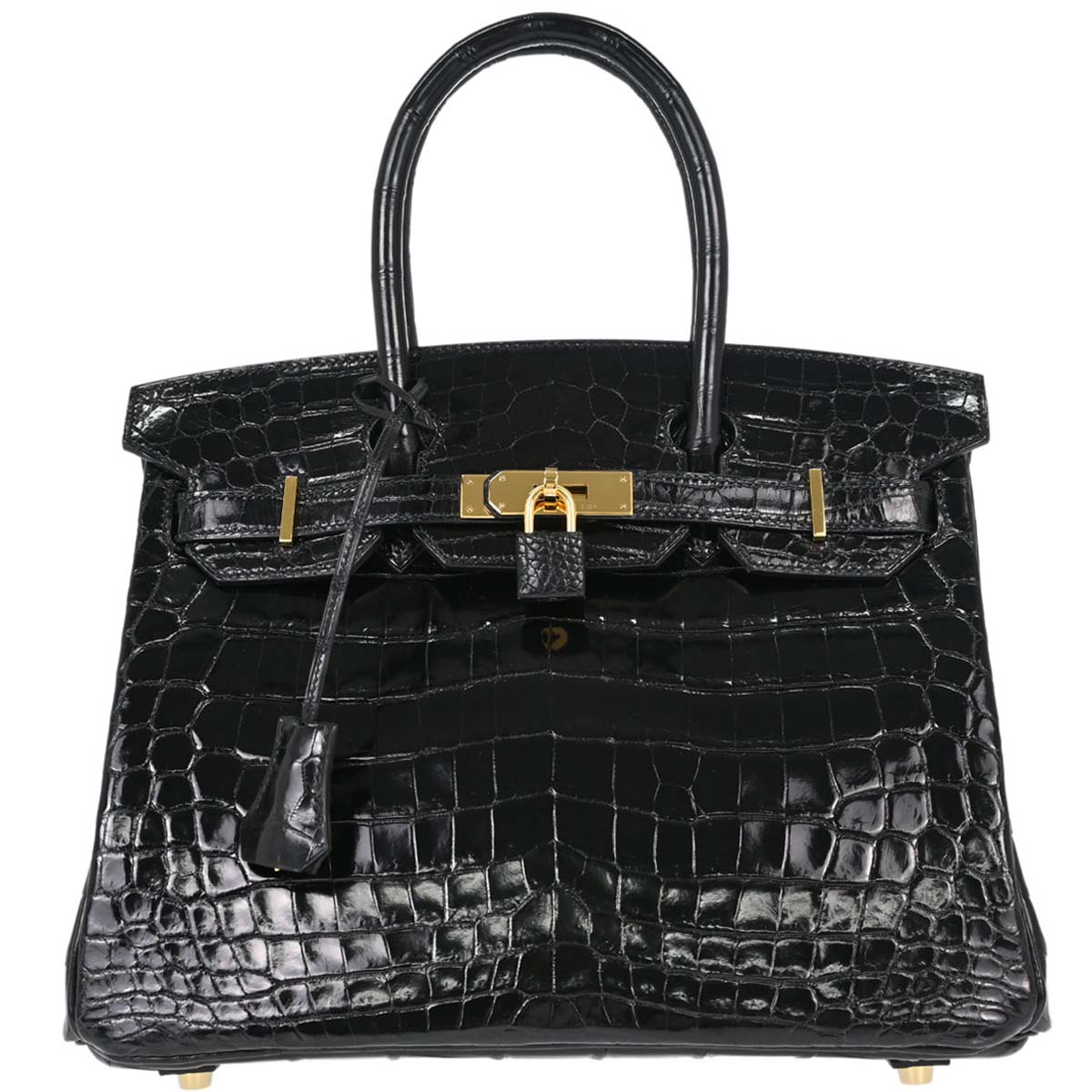 Hermes * Black Niloticus Birkin 30 Handbag
