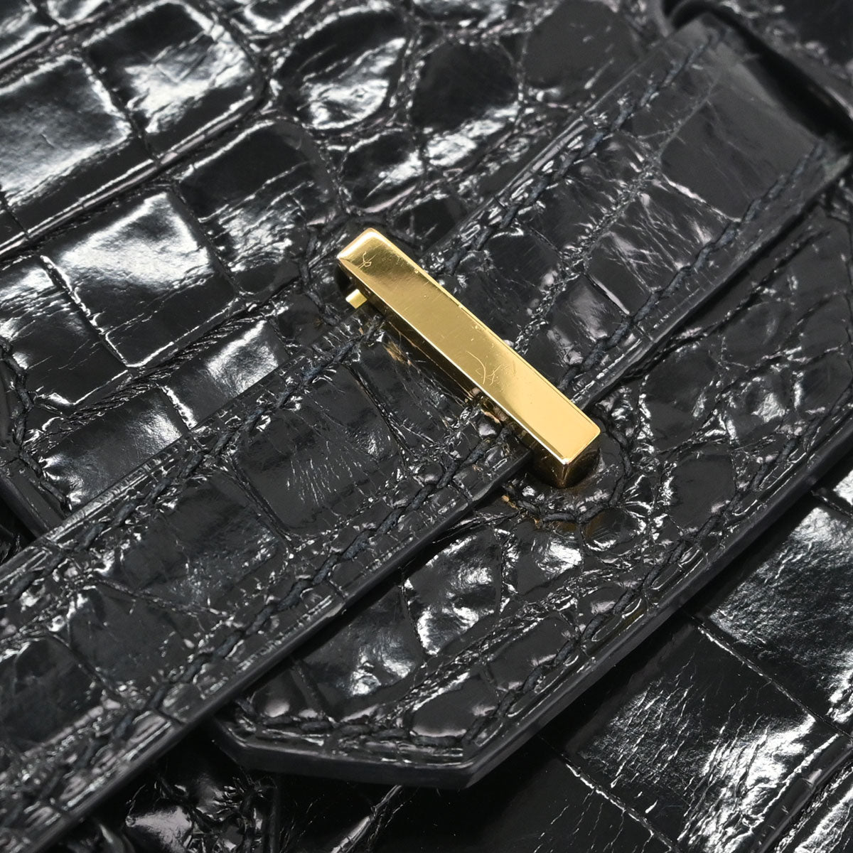 Hermes * Black Niloticus Birkin 30 Handbag