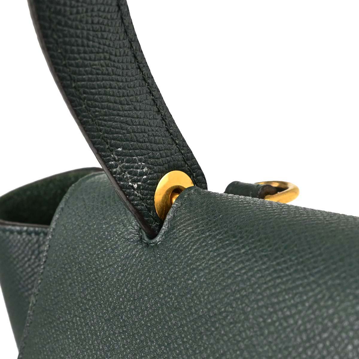Celine Green Leather Belt Bag Micro 2way Handbag