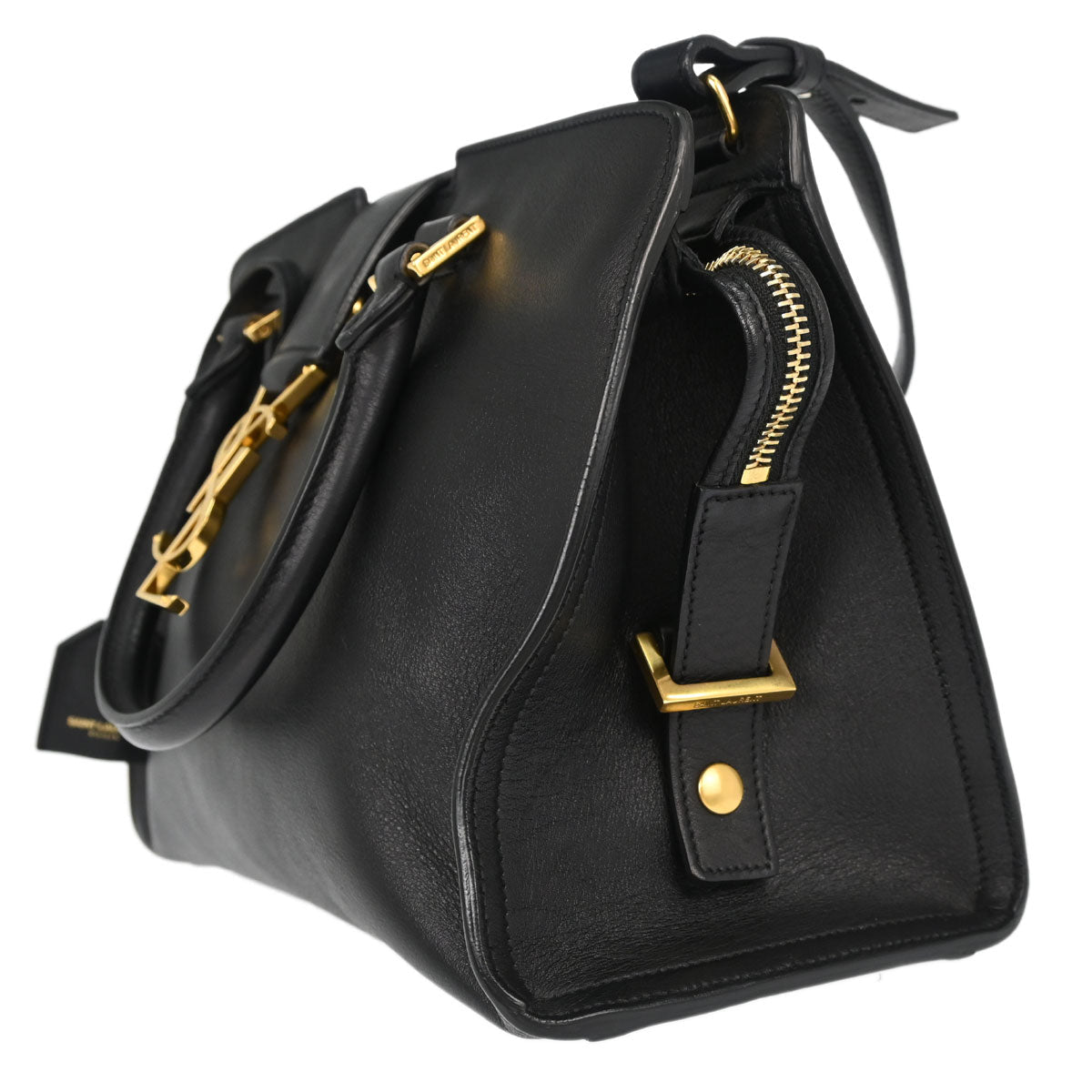 Saint Laurent Black Calfskin Baby Cabas 2way Shoulder Handbag