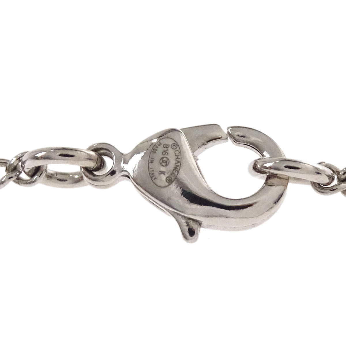 Chanel CC Chain Necklace Silver Rhinestone B16K