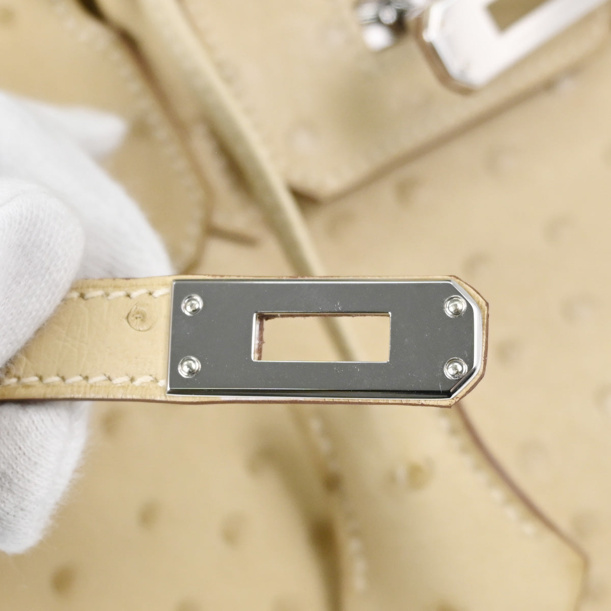 Hermes * Parchemin Ostrich Birkin 25 Handbag
