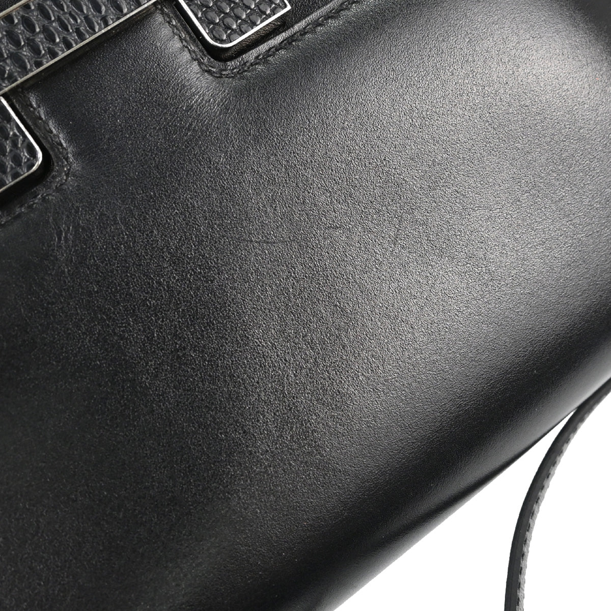 Hermes * Black Box Calf Lizard Constance 18 Shoulder Bag