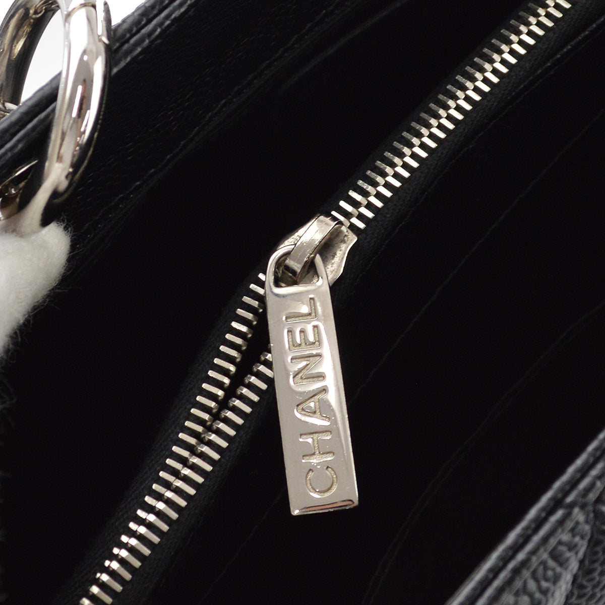 Chanel 2012 Black Caviar Grand Shopping Tote GST Chain Handbag