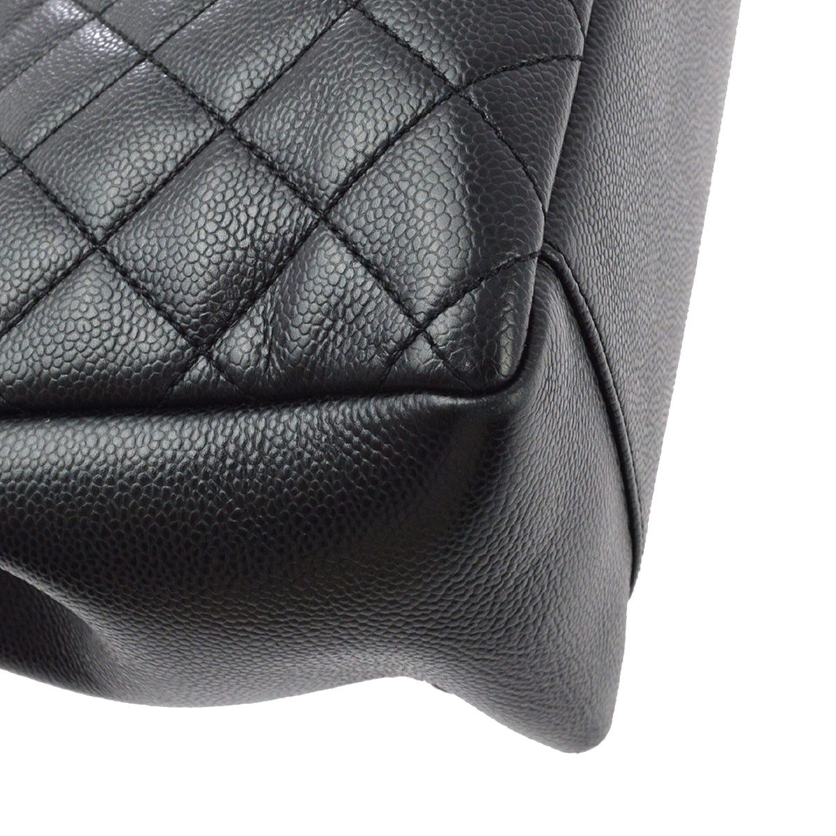 Chanel 2012 Black Caviar Grand Shopping Tote GST Chain Handbag