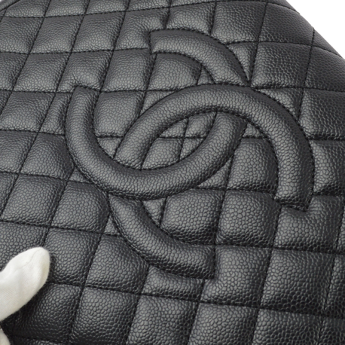 Chanel 2012 Black Caviar Grand Shopping Tote GST Chain Handbag