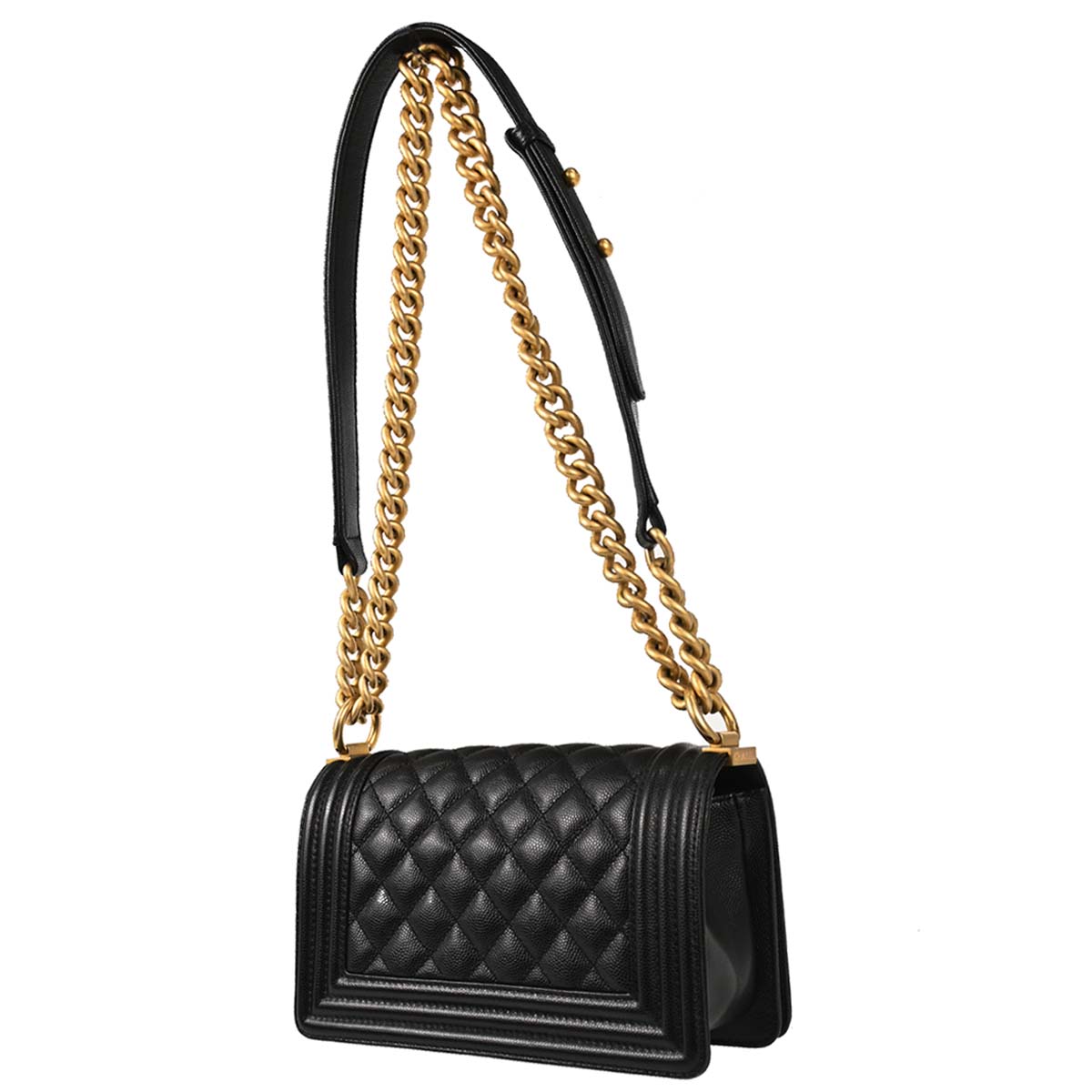 Boy Chanel Black Caviar Skin Small Chain Shoulder Bag