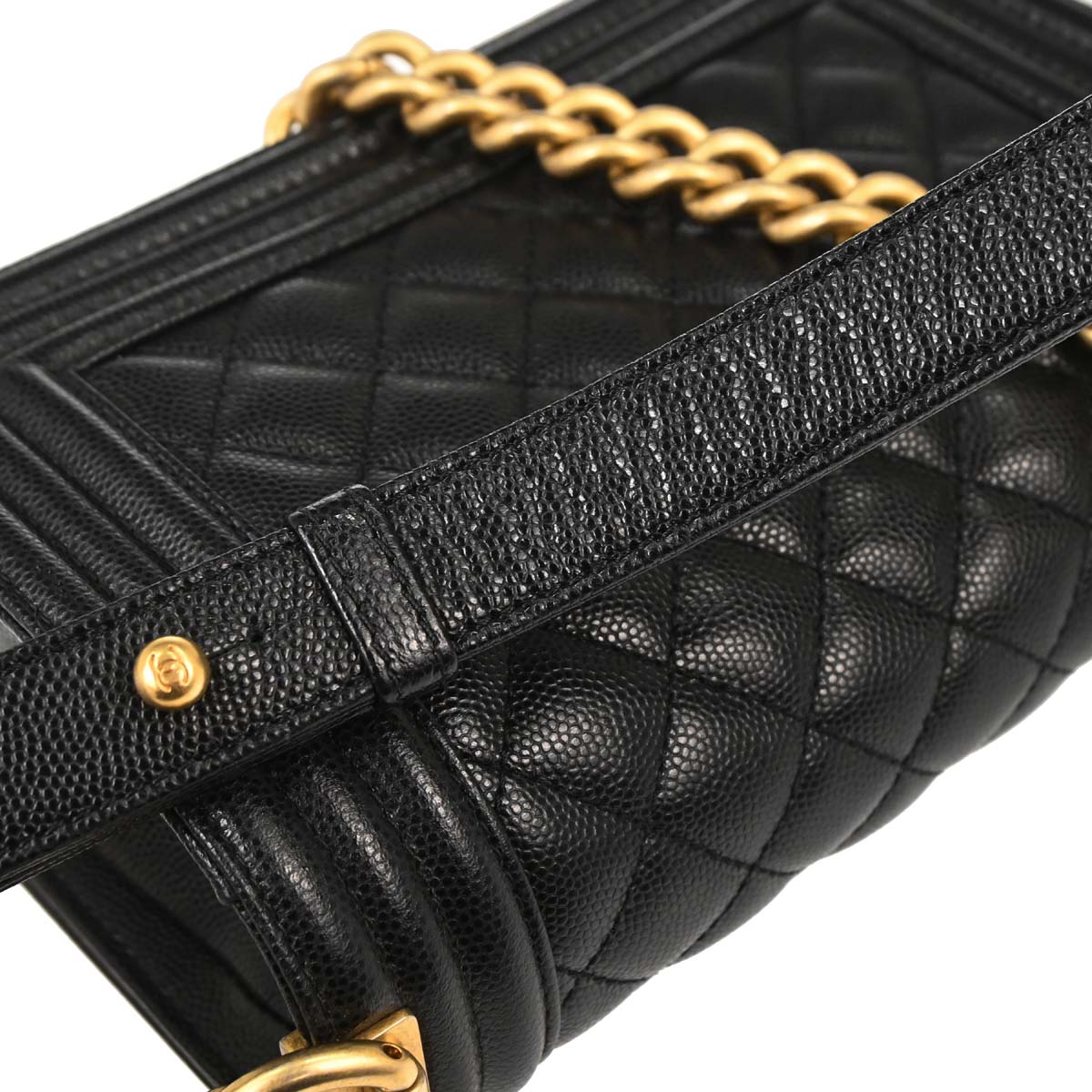 Boy Chanel Black Caviar Skin Small Chain Shoulder Bag