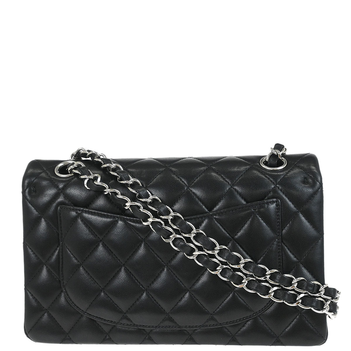 Chanel Black Lambskin Small Classic Double Flap Shoulder Bag