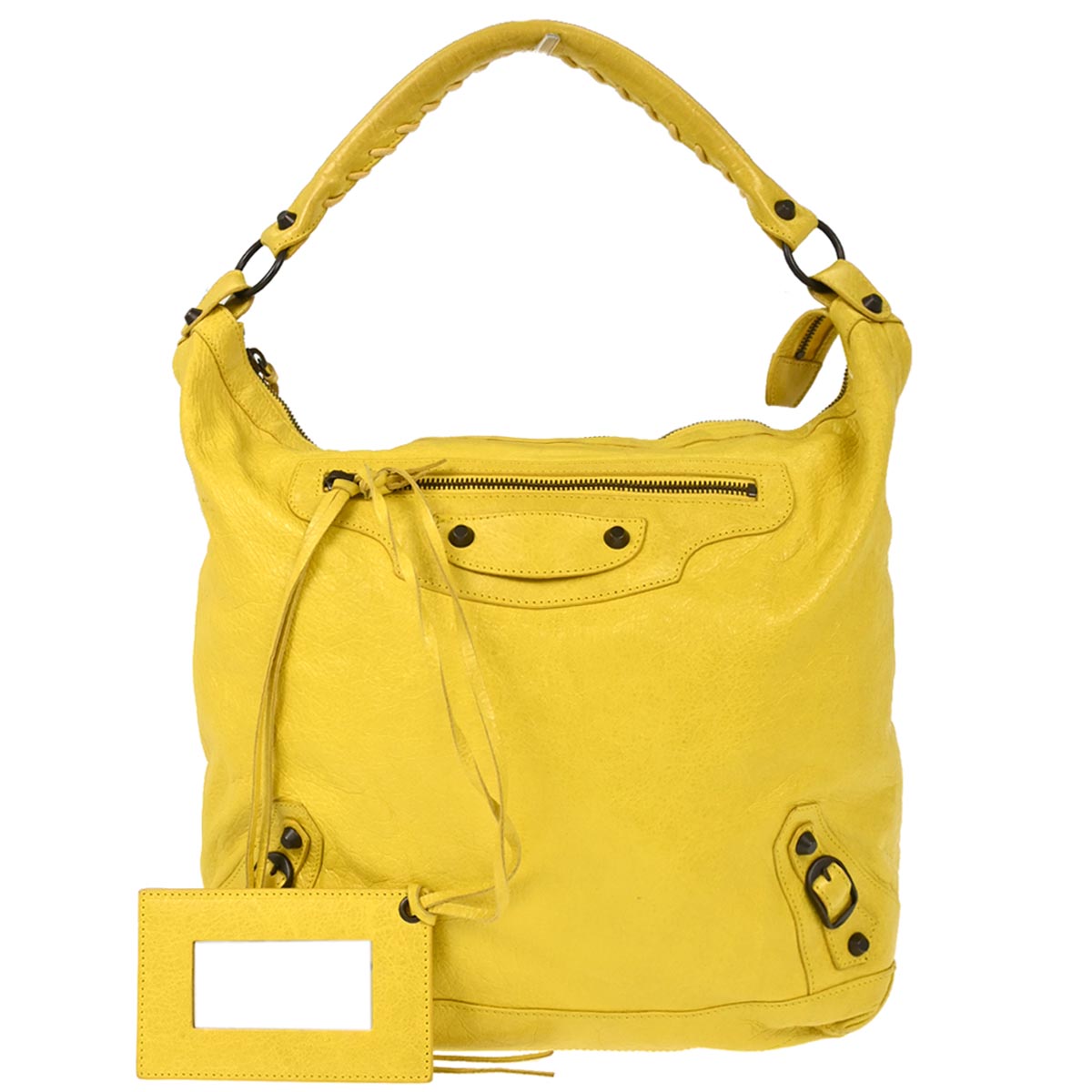 Balenciaga Yellow Lambskin The Day Handbag
