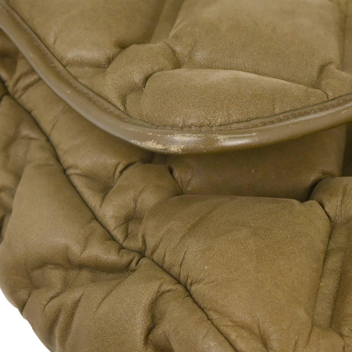 Chanel 2017 Olive Green Calfskin Bubble Quilt Shoulder Bag