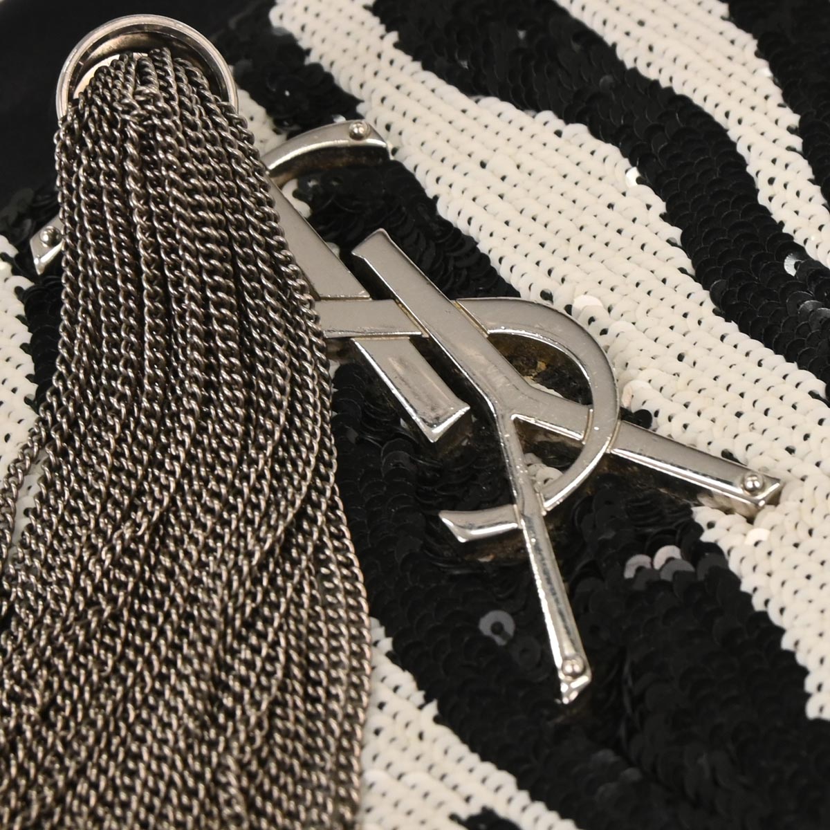 Saint Laurent Black Sequins Satin Kate Shoulder Bag