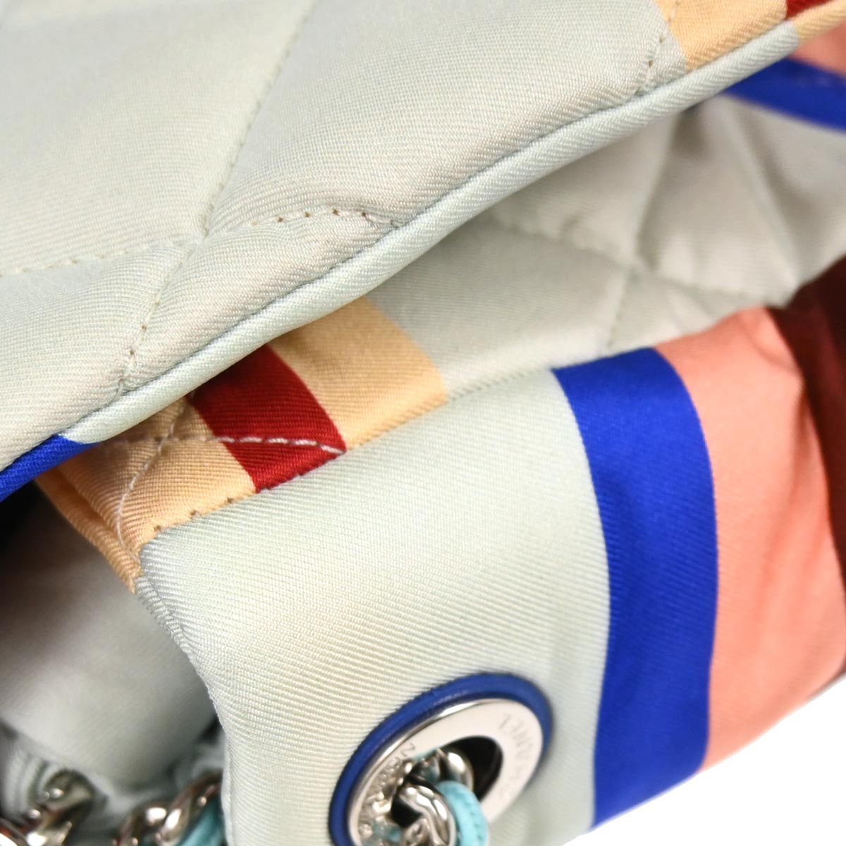 Chanel Multicolor Satin XXL Quilted Printed 2way Shoulder Handbag