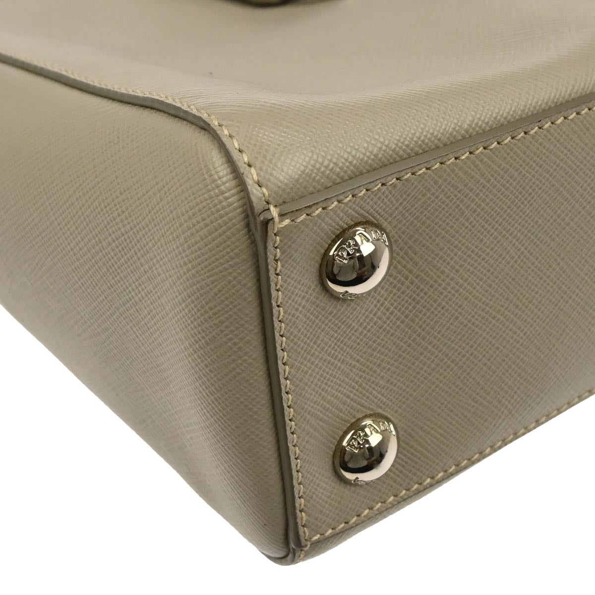 Prada Gray Leather 2way Shoulder Tote Handbag