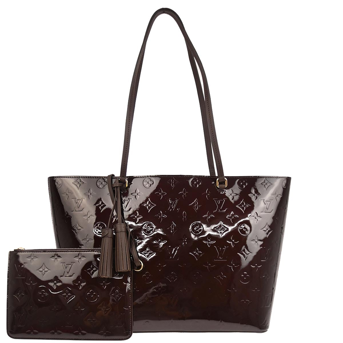 Louis Vuitton 2017 Dark Purple Vernis Long Beach MM Tote Bag M90475