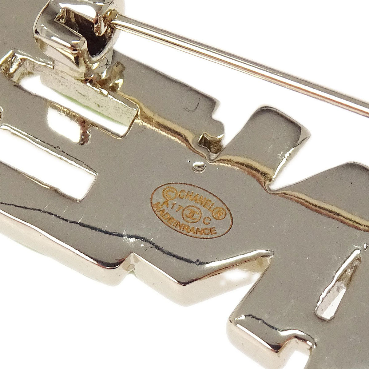 Chanel Brooch Pin Rhinestone Costume Pearl Gold A17C