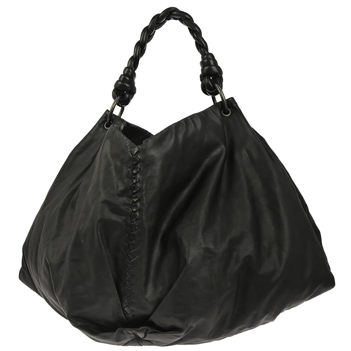 Bottega Veneta Black Nappa Intrecciato Aquilone Handbag