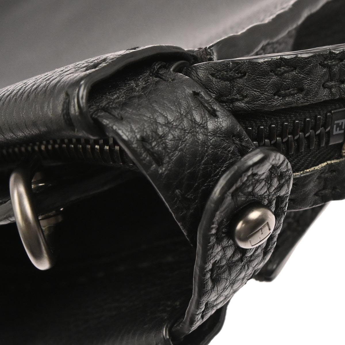 Fendi Black Peekaboo Fit ster 2way Selleria Shoulder Handbag